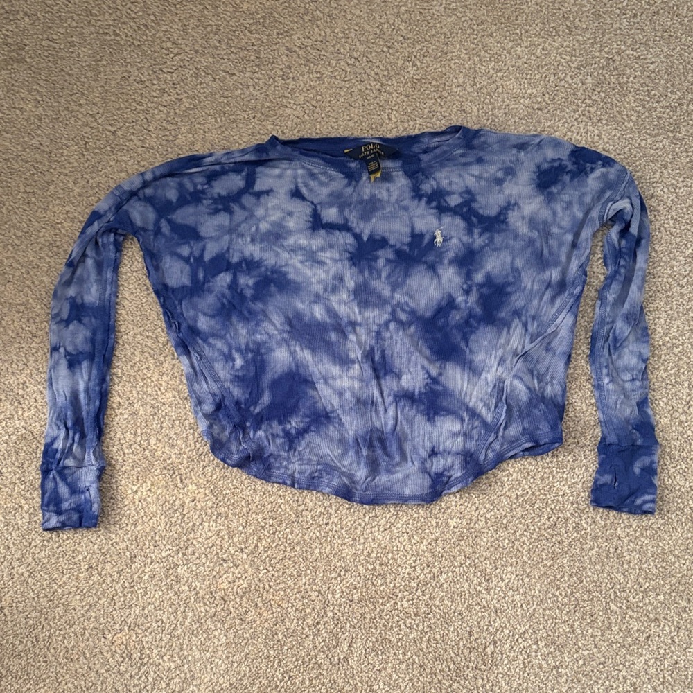 Polo Ralph Lauren Indigo Tie-Dye Long Sleeve Top
